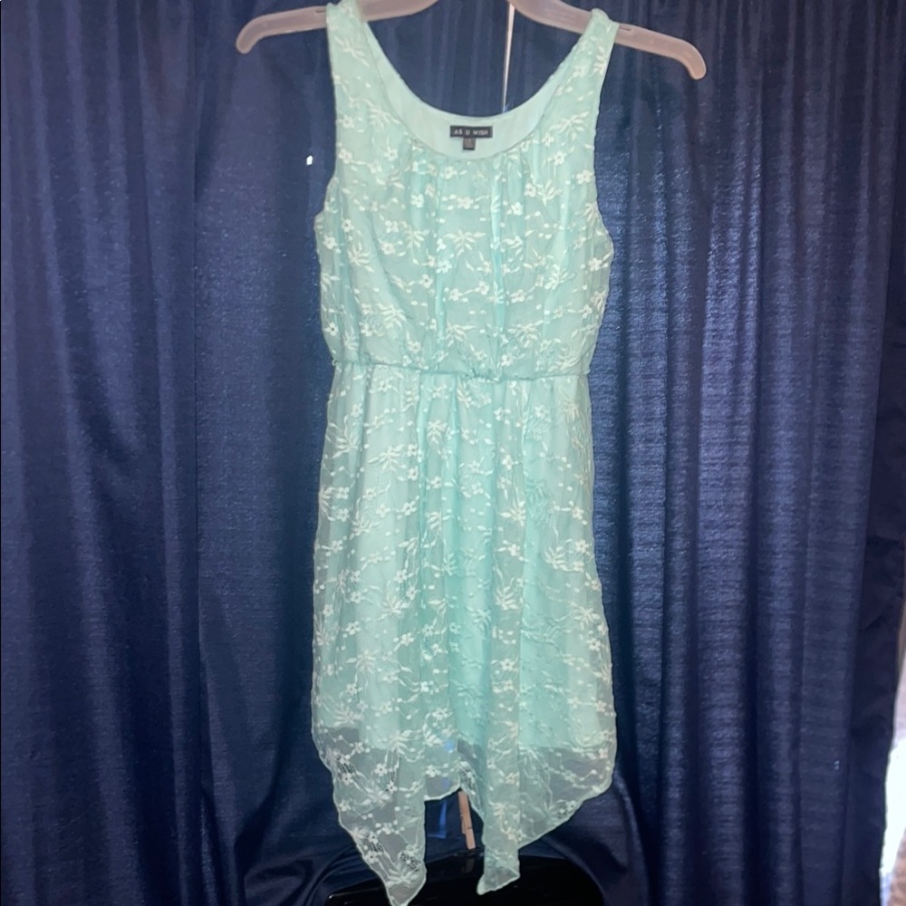 Xhilaration Green High Low Sundress Asymmetrical Scoop Neck